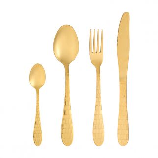 Stainless Steel Knife, Fork, and Spoon Set: Essential Utensils for Every Dining Occasion, Gold Color