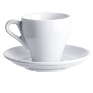 90 ml Glazed Coffee Cup and Matching Dish Set, Ideal for Enjoying a Perfectly Brewed Espresso or Turkish Coffee, White color