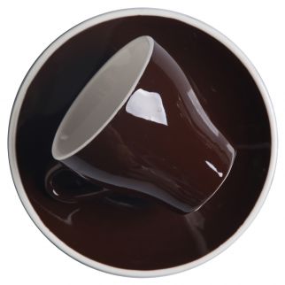 A 90 ml glass coffee cup with a saucer.