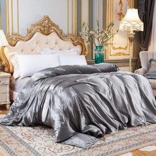 Summer Tencel Quilt Core Cover Set with Silk Quilt Cover, Four-Piece, 2.2*2.3 M Style 3