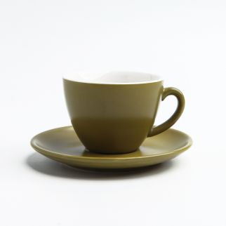 Matte glaze ceramic coffee cup and saucer set, 200cc capacity, ideal for serving your favorite coffee in style 3