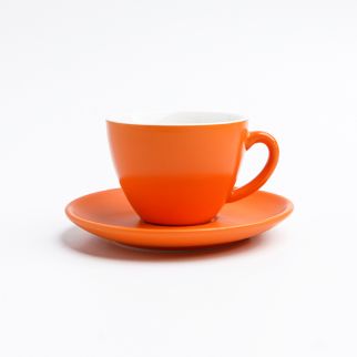 Matte glaze ceramic coffee cup and saucer set, 200cc capacity, ideal for serving your favorite coffee in style 4