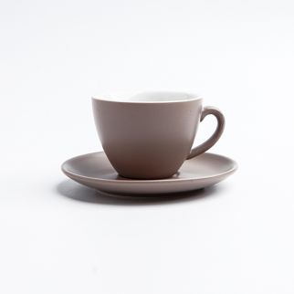 Matte glaze ceramic coffee cup and saucer set with a capacity of 320cc, perfect for enjoying your favorite brew Style 5
