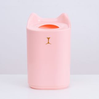 Pink humidifier purifier for air treatment featuring colorful atmosphere lights, providing both functionality and aesthetic appeal to your space