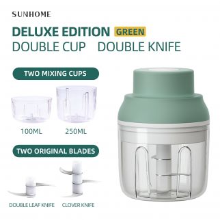 Green/grey 2-in-1 mixer grinder with USB, 45.0W, model SH-168G.