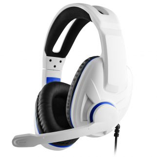 Over-ear wired gaming headset with surround sound and a microphone, compatible with PS4, Xbox, Switch, and PC