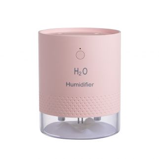 Pink GXZJ905 USB charging Aurora air humidifier with a 650ml capacity and night light feature, providing soothing humidity and ambiance to your space.