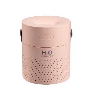 Pink GXZJ628 double mist spray air humidifier with a 1.1L capacity and 4000mAh battery features a night light, providing both humidification and illumination. Perfect for creating a comfortable environment, especially in bedrooms or living spaces.