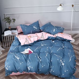 6-Piece Bedding Set crafted from Luxurious Cotton and Soft Microfiber, comprising 1 Duvet/Quilt Cover, 1 Flat Sheet, and 4 Pillowcases. Suitable for King-sized 2.2m bed (230*250cm) Pattern B