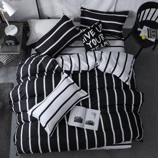 6-Piece Bedding Set crafted from Luxurious Cotton and Soft Microfiber, comprising 1 Duvet/Quilt Cover, 1 Flat Sheet, and 4 Pillowcases. Suitable for King-sized 2.2m bed (230*250cm) Pattern A