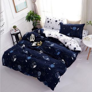 Set of 3 Bedding Items: Luxurious Cotton and Soft Microfiber Duvet/Quilt Cover with 2 Pillowcases. Suitable for King-sized 2.2m bed (220*240cm) Pattern 1