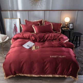 Upgrade your bedding with this four-piece set of washed silk ice silk sheets for a 2.2m bed. Size: 220*240cm Pattern D