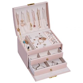 Craft your jewelry organization solution with the versatile three-layer drawer-type storage box Model B