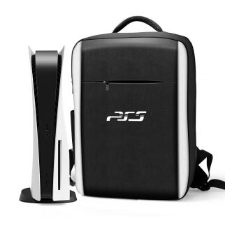 Spacious minimalist carrying bag designed specifically for the PlayStation 5, ensuring convenient and secure transportation