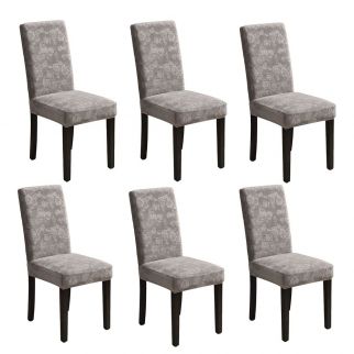 Set of 6 Embossed Stretch Chair Covers, Ideal for Refreshing and Protecting Your Dining Chairs