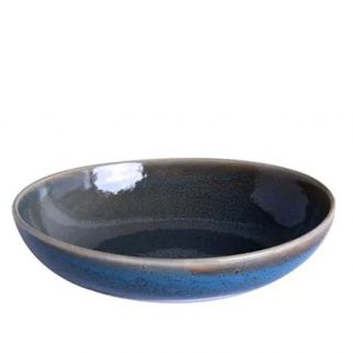 10.5-Inch Kiln Variable Elliptical Disc: Perfect for Serving Main Courses or Displaying Appetizers with Style and Elegance, Blue Color