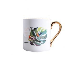 Decal mug with a capacity of 400 ml, adorned with intricate designs for a touch of elegance and charm