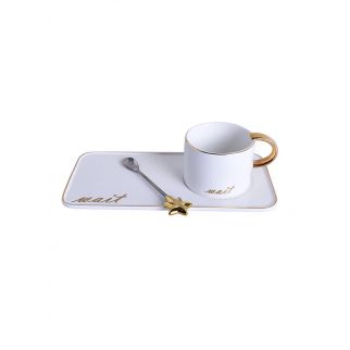 Coffee Cups and Saucers with Gold Plating: Experience luxury with these elegant coffee cups and saucers adorned with gold plating.
