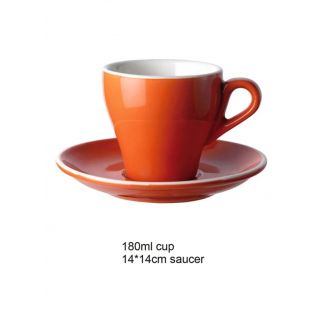 180ml Cup with Beautiful Colored Glaze Finish, Perfect for Enjoying Your Favorite Beverages, Orange Color