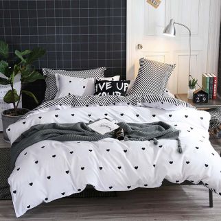 4-Piece Luxury Cotton Microfiber Bed Sheet Set: Includes 1 Comforter/Quilt Cover, 1 Flat Sheet, and 2 Pillowcases for Single 2.2m(220*240cm) Bed Style Z