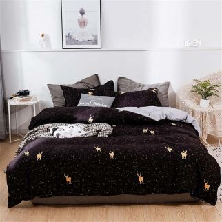 4-Piece Luxury Cotton Microfiber Bed Sheet Set: Includes 1 Comforter/Quilt Cover, 1 Flat Sheet, and 2 Pillowcases for Single 2.2m(220*240cm) Bed Style Y