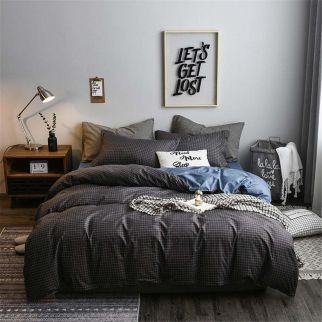 4-Piece Luxury Cotton Microfiber Bed Sheet Set: Includes 1 Comforter/Quilt Cover, 1 Flat Sheet, and 2 Pillowcases for Single 2.2m(220*240cm) Bed Style X