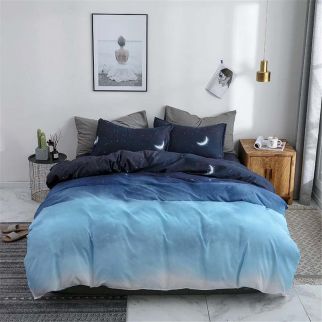 4-Piece Luxury Cotton Microfiber Bed Sheet Set: Includes 1 Comforter/Quilt Cover, 1 Flat Sheet, and 2 Pillowcases for Single 2.2m(220*240cm) Bed Style I