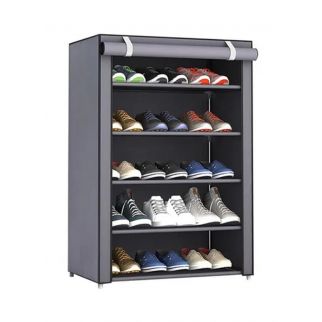 Grey 5-Layer Shoe Rack: Dimensions 60x30x90cm, Perfect for Organizing Your Footwear