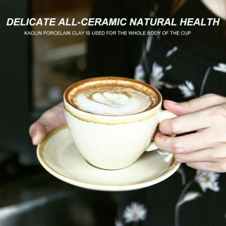 Ceramic coffee cups and saucers with a capacity of 220 ml.