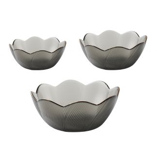 Set of Three Fluorescent All Bright Glass Daily Bowls: Perfect for Everyday Use Style 1