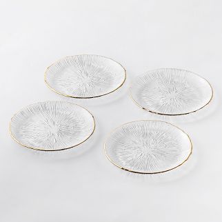Set of Four 15 cm Daily Glassware with Fireworks Phnom Penh Design: Ideal for Small Plates Style A