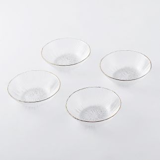 Set of Four 13.5 cm Daily Glassware with Fireworks Phnom Penh Design: Perfect for Small Blows Style B
