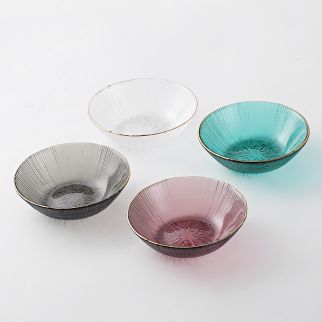 Set of Four 13.5 cm Daily Glassware with Fireworks Phnom Penh Design: Perfect for Small Blows Style A
