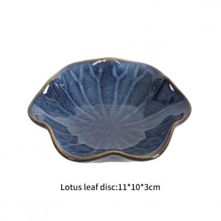 4.3 Inch Kiln-Turned Blue Dish: Artisanal Craftsmanship for Your Culinary Creations