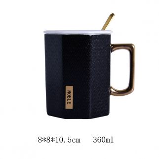 Coffee Cup for Gentlemen: Enjoy your morning brew with elegance and sophistication using this refined gentlemen's coffee cup, Black