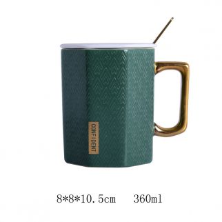 Coffee Cup for Gentlemen: Enjoy your morning brew with elegance and sophistication using this refined gentlemen's coffee cup, Green