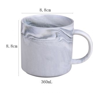A straight marble cup with a capacity of 360 ml.