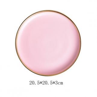 8-Inch Shallow Plate with Straight Mouth: Perfect for Serving Appetizers, Desserts, or Small Portion Entrees at Your Dining Table Pink Color