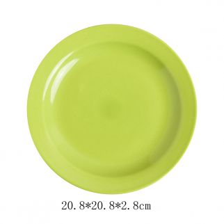 Ceramic disc with an 8-inch diameter, available in various vibrant colors to complement your tableware collection, Green Color