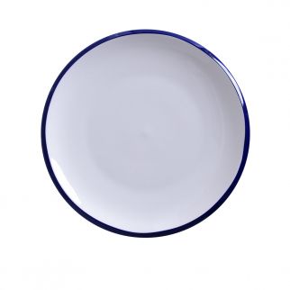 Watanabe Shallow Plate, 8-inch: A minimalist and elegant plate designed by Watanabe, ideal for serving appetizers or small dishes, Color Blue
