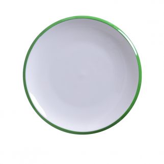 Watanabe Shallow Plate, 8-inch: A minimalist and elegant plate designed by Watanabe, ideal for serving appetizers or small dishes, Color Green
