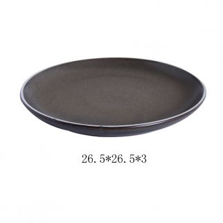 10 Inch Ceramic Plate For Kiln Transformation, Color Black