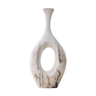 19 CM Brushed Wood Grain Ceramic Vase: Simple Home Furnishing for Living Room Flower Arrangements