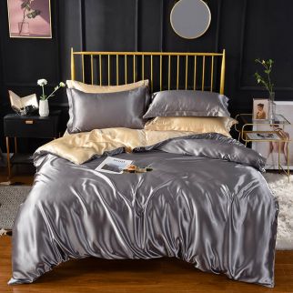 Microfiber Four-Piece Bedding Set: Includes 1 Quilt Cover, 1 Flat Sheet, and 2 Pillowcases for a 2m Bed (200*230cm) Style 1