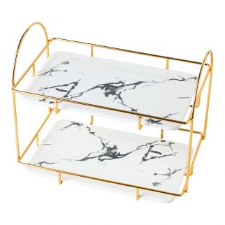 Household Multi-purpose Metal Table Rack: Simple Modern Design for Stylish Storage or Ornament Display Style 2