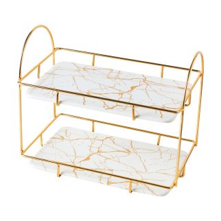 Household Multi-purpose Metal Table Rack: Simple Modern Design for Stylish Storage or Ornament Display Style 1