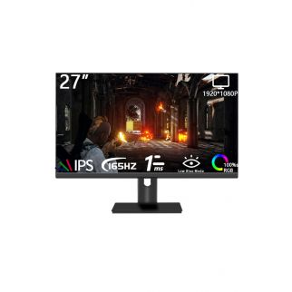 27-inch IPS flat-screen gaming monitor features a Full HD (1920x1080) display, providing crisp visuals. With a rapid 1ms response time and a high 165Hz refresh rate