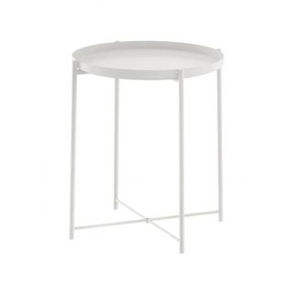 White Round Steel Table: Perfect for Adding a Clean and Modern Touch to Any Space