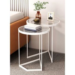 Simple Tempered Glass Side Table in the Living Room