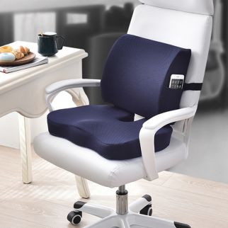 Blue Memory Foam Seat and Back Cushion Set: Ideal for Car, Office, or Computer Chair Comfort